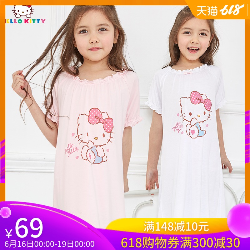 HelloKitty儿童家居服纯棉春夏季宝宝睡衣女童空调服女孩小孩睡裙在类目 童装/婴儿装/亲子装, 儿童家居服, 家居裙/睡裙中 - 来自Buy2taobao.com提供专业的淘宝代购服务
