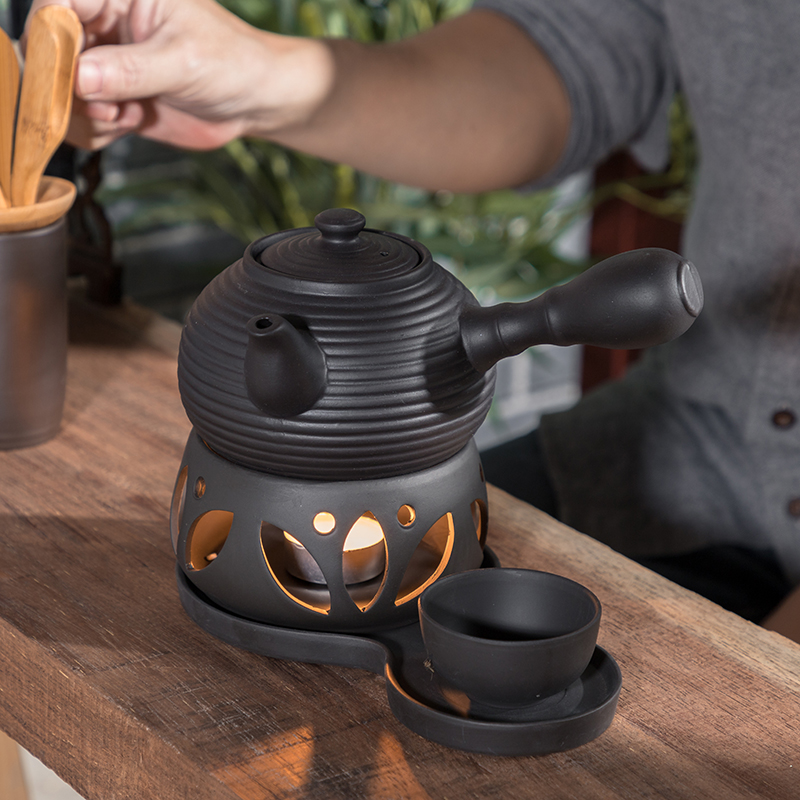 陶瓷温茶炉侧把壶温茶器蜡烛手把壶套装茶杯茶盘干烧台温酒温煮茶在类目 餐饮具, 茶具, 功夫茶具中 - 来自Buy2taobao.com提供专业的淘宝代购服务