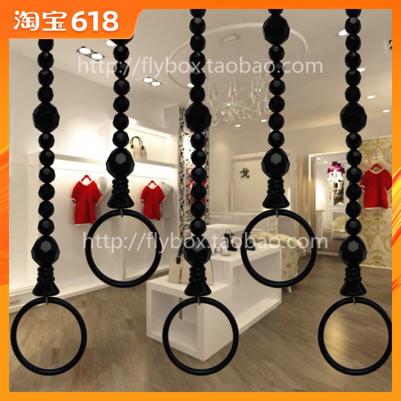 水晶吊环复古黑色钢圈吊环服装店吊挂服装店衣服挂衣珠链服装道具在类目 商业/办公家具, 服装店家具, 吊环中 - 来自Buy2taobao.com提供专业的淘宝代购服务