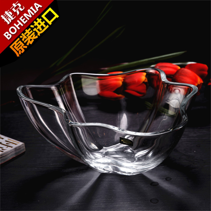 捷克进口BOHEMIA无铅水晶玻璃果斗果盘水果盆花朵果碗干果零食碗|msdalam kategori pinggan mangkuk, pinggan mangkuk, mangkuk buah-buahan/plat buah-buahan/bakul buah-buahan - dari Buy2taobao.com untuk memberikan perkhidmatan ejen Taobao profesional membeli