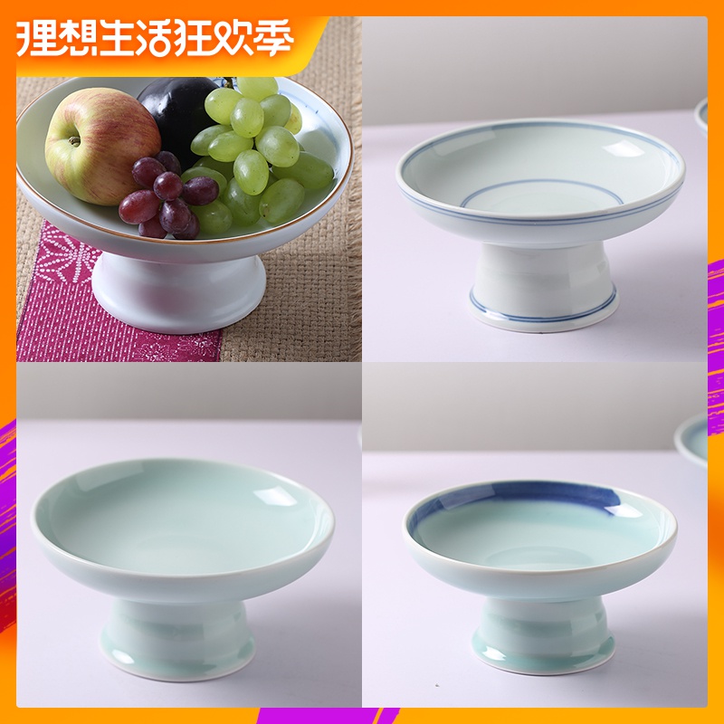 汤盘深盘创意陶瓷圆形高脚盘子颜色釉餐具水果碟子酒店宾馆摆台在类目 餐饮具, 餐具, 果盆/果盘/果篮中 - 来自Buy2taobao.com提供专业的淘宝代购服务