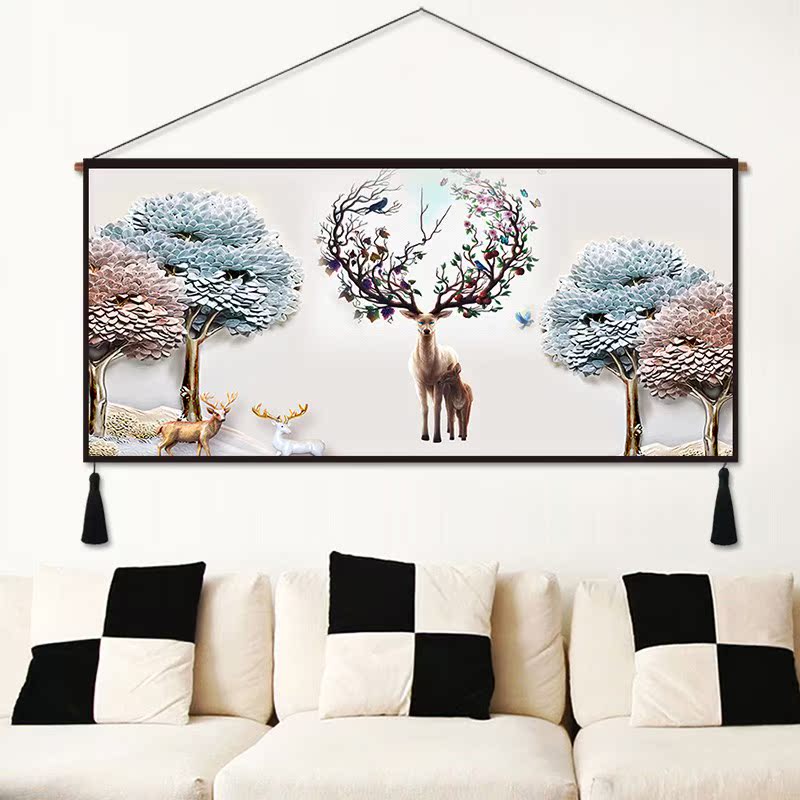 Fortune Decorative painting Restaurant bedroom Northern Europe a living room Simplicity Tapestries Elk Tapestry sofa background Qiangbuin the Home Fabric , Tapestry/Tapestry category - from Buy2taobao.com to provide professional Taobao agent buy service