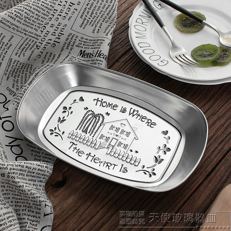 zakka Retro Iron plate Candy dish Fruit plate Tin Japanese Tinplate Tray Breakfast tray Snack trayin the Tableware , Tea set , Tea tray category - from Buy2taobao.com to provide professional Taobao agent buy service