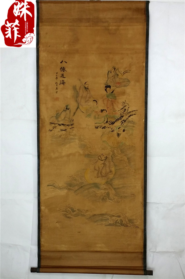 仿古字画国画花鸟客厅装饰挂画八仙过海仿古画卷轴画名人字画在类目 家居饰品, 装饰画, 现代装饰画中 - 来自Buy2taobao.com提供专业的淘宝代购服务