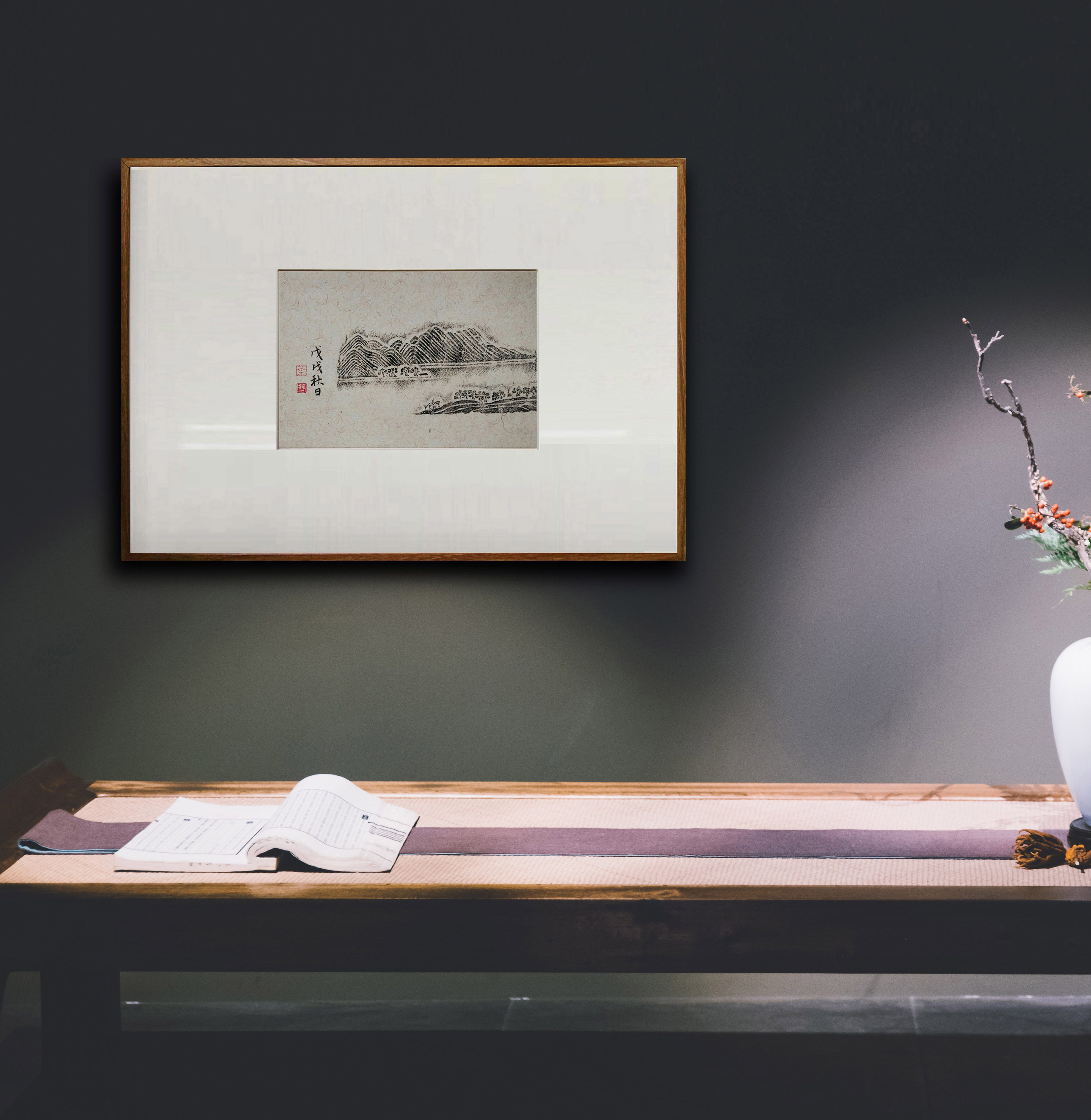 板与砖出品 山水图 古砖拓片卧室客厅餐厅装饰画新中式禅意挂画|msdalam kategori Aksesori rumah, lukisan hiasan, lukisan tradisional Cina - dari Buy2taobao.com untuk memberikan perkhidmatan ejen Taobao profesional membeli