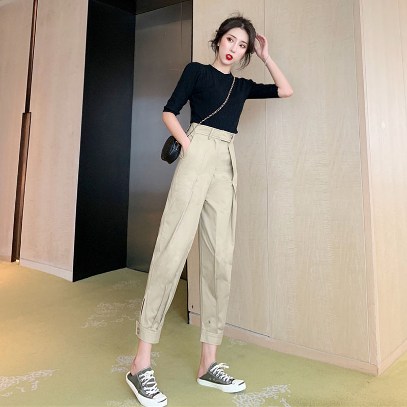 2019 new pattern summer Overalls Ninth pants Easy Beam feet trousers Haren pants Paige Carrot pants Casual pantsin the Women's clothing/Boutique , Set/Student uniforms/Work uniforms , Fashion Set category - from Buy2taobao.com to provide professional Taobao agent buy service