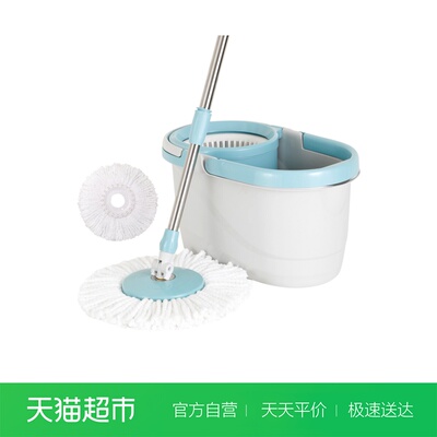 美丽雅双驱动手压旋转拖把家用免手洗自动甩水地拖带桶赠拖把头