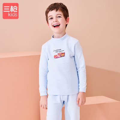 【单件包邮】三枪儿童内衣半高领男童纯棉保暖套装迪士尼全棉加厚