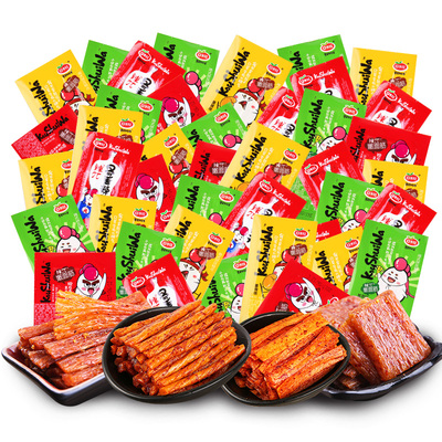 口水娃 辣条辣片500g混合组合味休闲零食大礼包B