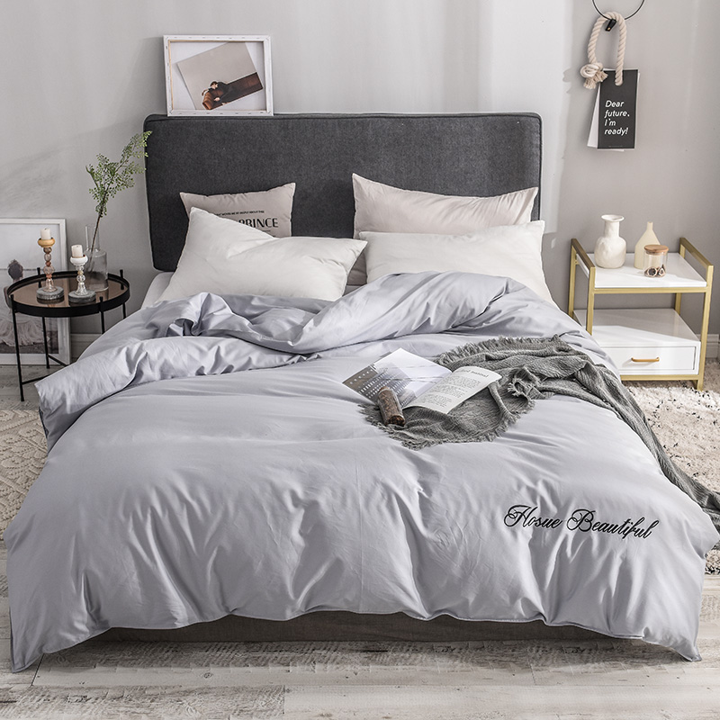 Pure cotton 60 Satin Cotton Embroidery Quilt cover singleton Northern Europe pure cotton cover Double Naked beddingin the Bedclothes , Quilt category - from Buy2taobao.com to provide professional Taobao agent buy service