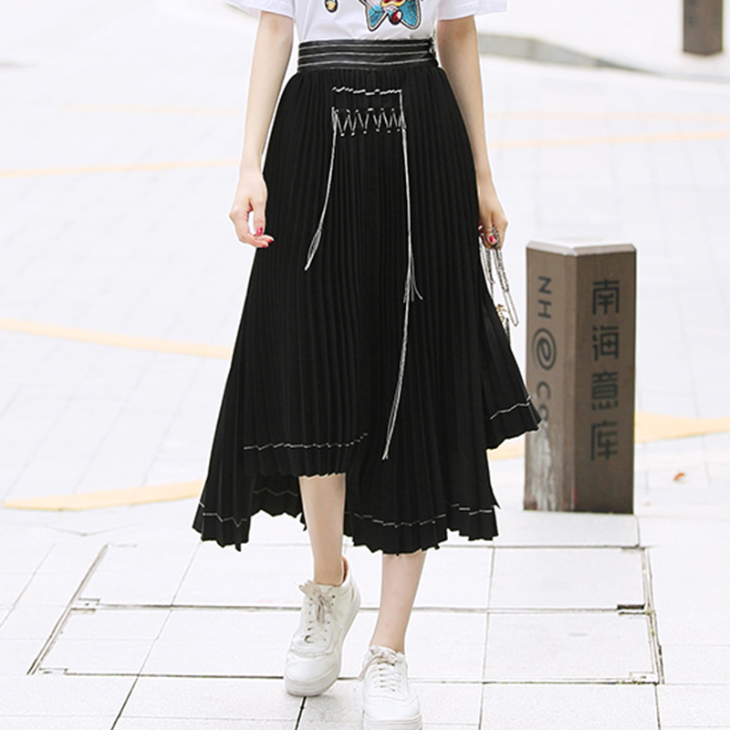 罗家RMOJUL 2019夏装女装新款 时尚高腰不规则中长款百褶半身裙|ruв категории Женская одежда, юбка - от Buy2taobao.com для оказания профессиональной услуги покупки агента Taobao