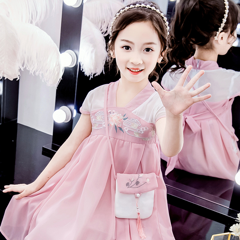girl Hanfu Summer wear Chinese style Ruskirt new pattern Frock Tang costume children Chest Improvement Chiffonin the Children/Baby/Family fitted , Children's Robes/Costume/National costume , Costume category - from Buy2taobao.com to provide professional Taobao agent buy service