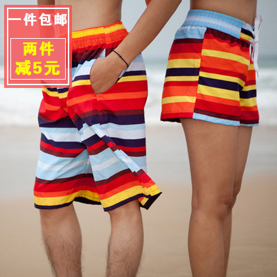 沙滩裤 男/女 彩虹条纹情侣 大码休闲五分短裤 宽松裤衩夏装包邮在类目 运动/瑜伽/健身/球迷用品, 游泳, 沙滩裤中 - 来自Buy2taobao.com提供专业的淘宝代购服务