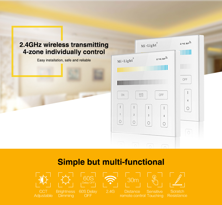 Mi.light high pressure AC110/220VLED controller 2.4GRF Color Touch panel controller T2in the Decoration main material , Lamps , Lighting Accessories category - from Buy2taobao.com to provide professional Taobao agent buy service