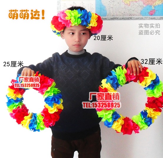 彩色圆形花环六一开场舞蹈表演出用品手拿道具运动会团体操开幕式|msdalam kategori sukan/Yoga/kecergasan/bekalan peminat, Dance/Aerobik/Gymnastics, Hula, Hula Set - dari Buy2taobao.com untuk memberikan perkhidmatan ejen Taobao profesional membeli