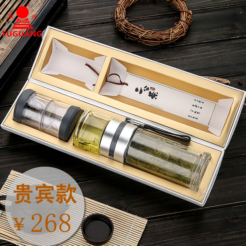 富光二分泡茶师 双层水晶玻璃泡茶杯创意带盖便携防漏过滤杯子|msdalam kategori pinggan mangkuk, Cup/cawan/cerek, Glass - dari Buy2taobao.com untuk memberikan perkhidmatan ejen Taobao profesional membeli