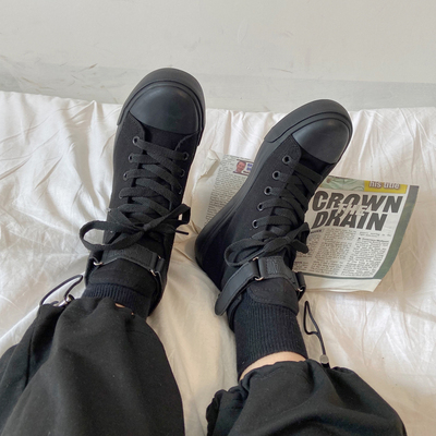 高帮加绒帆布鞋女鞋2019新款百搭秋冬鞋子韩版运动冬鞋冬季二棉鞋