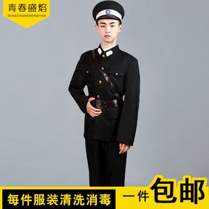 民国军装民国男警察服装民国伪军黑色军装摄影
