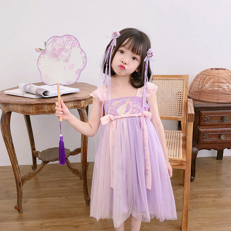 TL.Kids 2019 summer children Original Hanfu girl ancient costume skirt Chinese style Embroidery Dressin the Children/Baby/Family fitted , Children's Robes/Costume/National costume , Costume category - from Buy2taobao.com to provide professional Taobao agent buy service