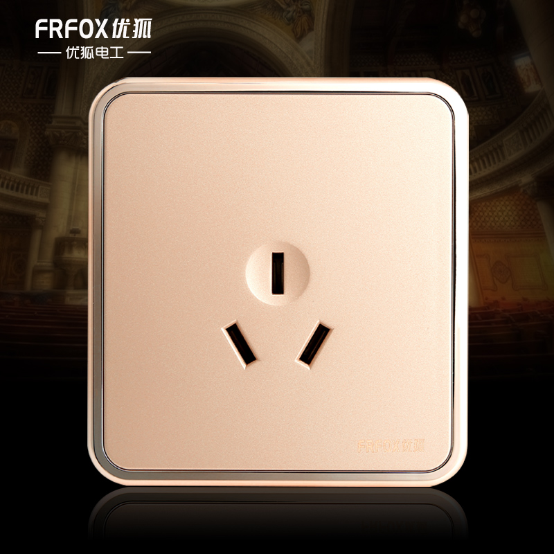 Champagne Gold 86 Wall Panel switch 6FA high-power air conditioner heater Dedicated Three 16A socketin the Electronic/Electrician , Outlet , Power outlet category - from Buy2taobao.com to provide professional Taobao agent buy service