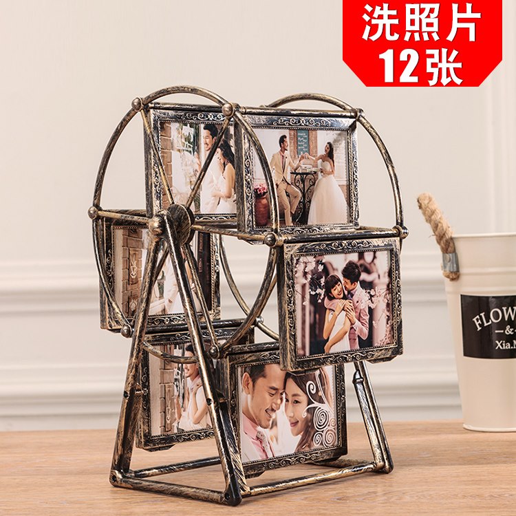 个性复古洗照片摩天轮相框5寸北欧像框婚纱照摆件美式亚克力木质|ruв категории Домашний быт, рамка/рамка - от Buy2taobao.com для оказания профессиональной услуги покупки агента Taobao