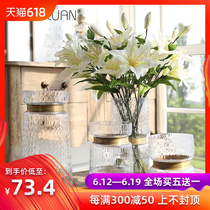Bixuan Modern Continental Metal transparent Glass vase Copper flower a living room Relais Residenza DArte Open Houses decoratein the Home accessories , Vase/Flower/Artificial flowers/Imitation jewelry , Flower/Vase , Vase category - from Buy2taobao.com to provide professional Taobao agent buy service
