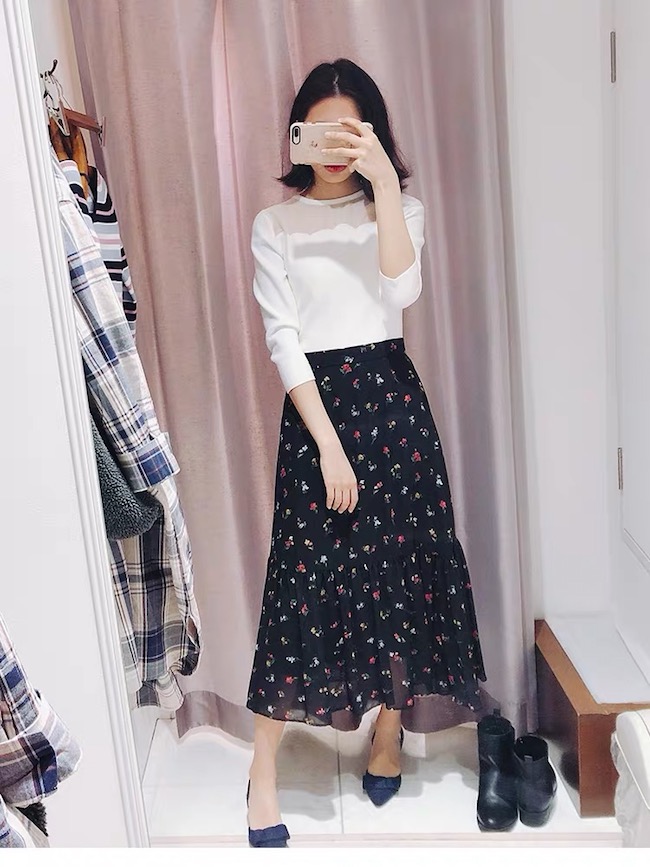 【L-SEVEN】少量贵pai 31sons原 碎花鱼尾下摆雪纺长裙|msdalam kategori Butik wanita / wanita, skirt - dari Buy2taobao.com untuk memberikan perkhidmatan ejen Taobao profesional membeli