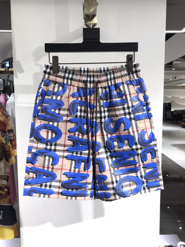 19 New summer spring Calrafni man Covered blue logo printing Plaid shorts 219272781in the Men's clothing, Casual pants category - from Buy2taobao.com to provide professional Taobao agent buy service
