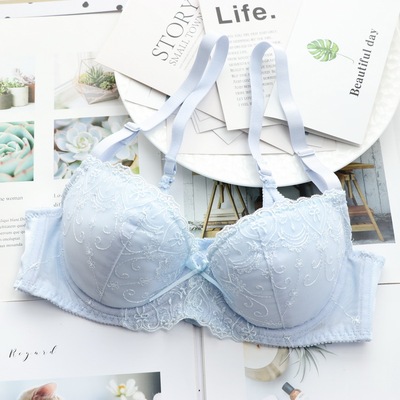 日系甜美可爱少女软妹内衣薄款蕾丝性感刺绣舒适文胸罩75BC80B