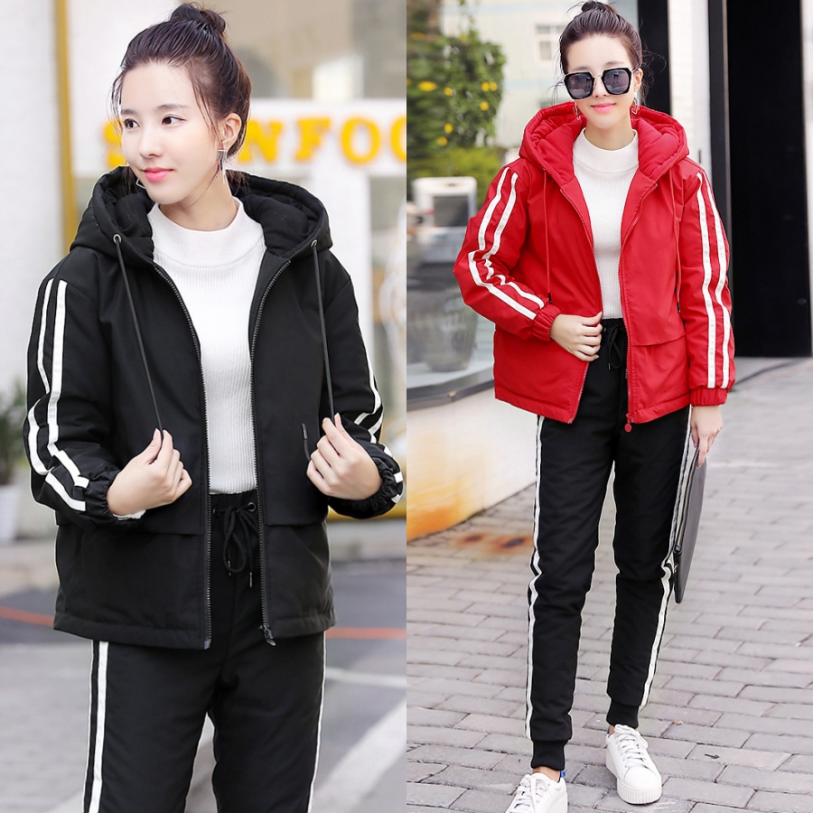 連帽加厚羽絨服套裝女冬季兩件套2019新款韓版寬松時尚運動套裝P在類目 女裝/女士精品, 套裝/學生校服/工作制服, 休閒運動套裝中 - 來自Buy2taobao.com提供專業的淘寶代購服務