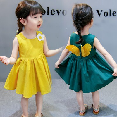 女宝宝连衣裙洋气衣服2小女孩夏季1女童海军风裙3公主裙4岁婴夏装