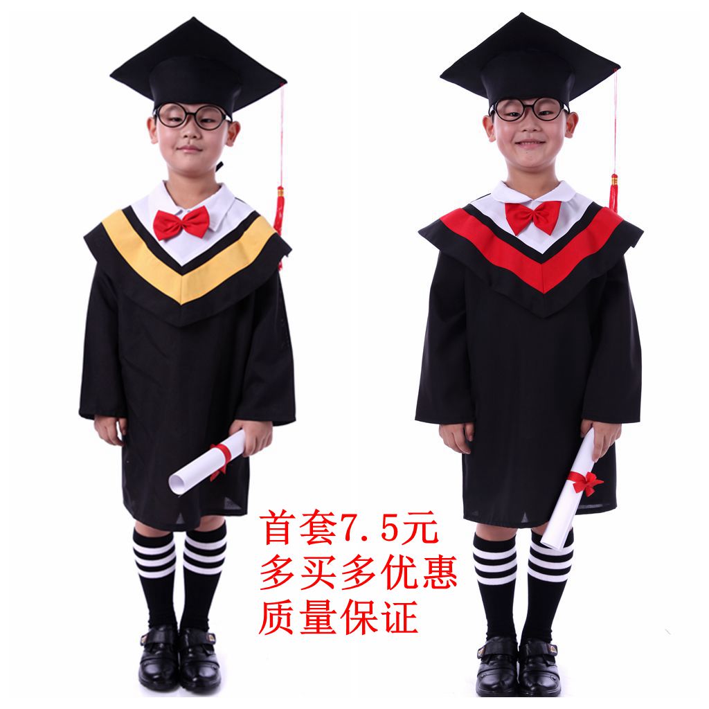 博士服儿童幼儿园帽特价小学生毕业照拍照学院风学士礼服装夏季|msdalam kategori Kanak-kanak/Bayi/Keluarga dipasang, pakaian kanak-kanak - dari Buy2taobao.com untuk memberikan perkhidmatan ejen Taobao profesional membeli