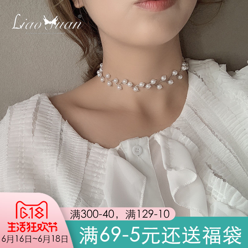 Net Red choker Necklace Trendsetter A small minority clavicle temperament Pearl Necklace student Simplicity Sense of design A collar for a horsein the Accessories/Fashion Jewelry, Necklace category - from Buy2taobao.com to provide professional Taobao agent buy service