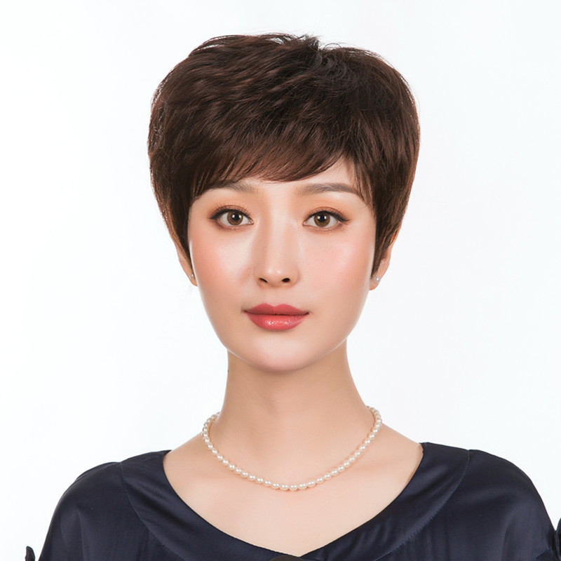 假发女短发短直发女士中老年款送妈妈真人发丝卷发型圆脸轻薄头套在类目 美发护发/假发, 假发, 整顶假发中 - 来自Buy2taobao.com提供专业的淘宝代购服务
