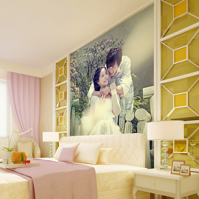 塞丽雅 婚纱<em>照片定做</em>相片电视背景墙纸壁纸 客