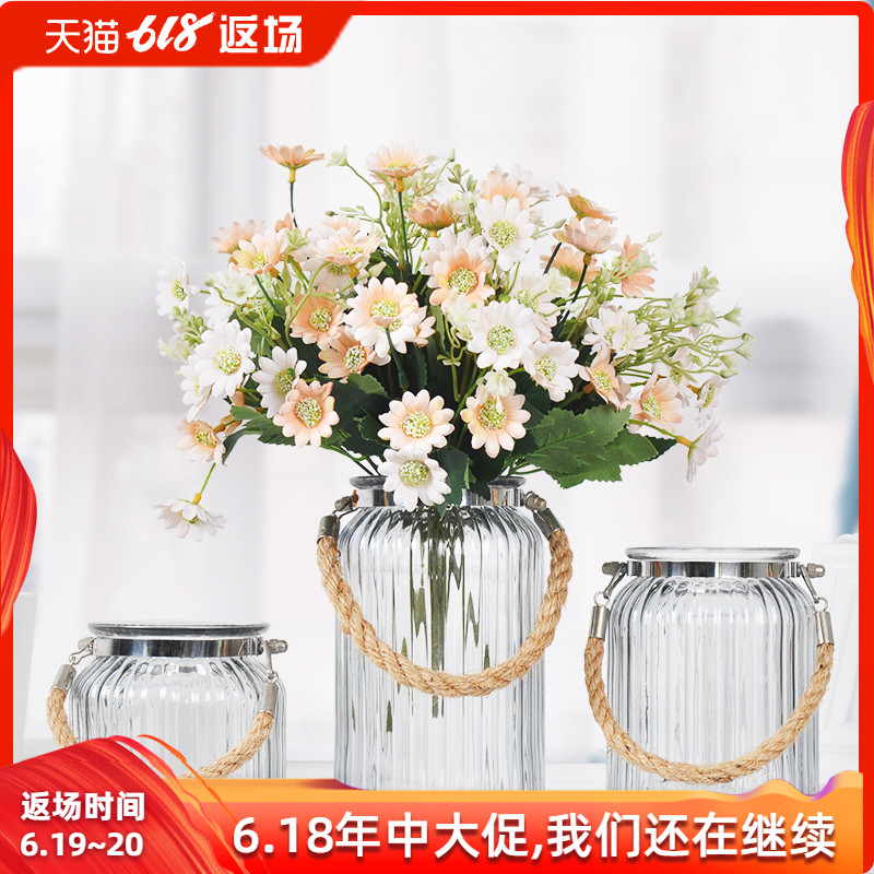modern Simplicity Hemp rope Glass vase a living room transparent fresh Dried flowers flower arrangement Floral organ table tea table decorate Decorationin the Home accessories , Vase/Flower/Artificial flowers/Imitation jewelry , Flower/Vase , Vase category - from Buy2taobao.com to provide professional Taobao agent buy service