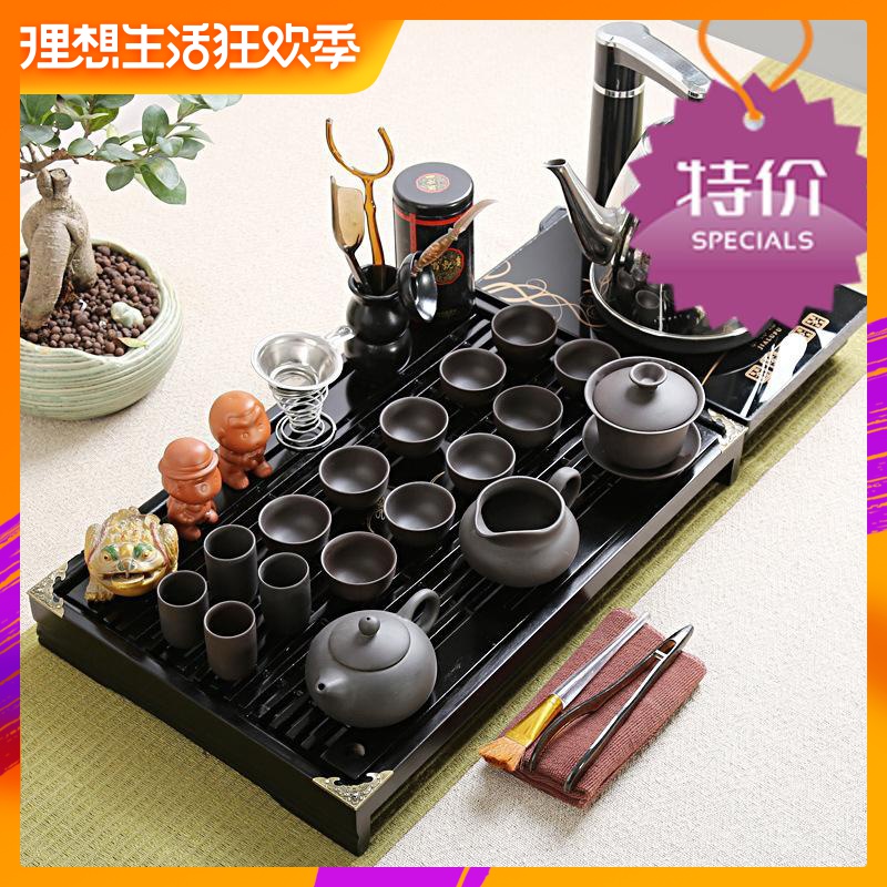 实木小茶盘白瓷茶具套装全套新功夫茶壶全自动茶盘泡红茶茶具|ruв категории посуда, чайный сервиз, набор чайный сервиз - от Buy2taobao.com для оказания профессиональной услуги покупки агента Taobao