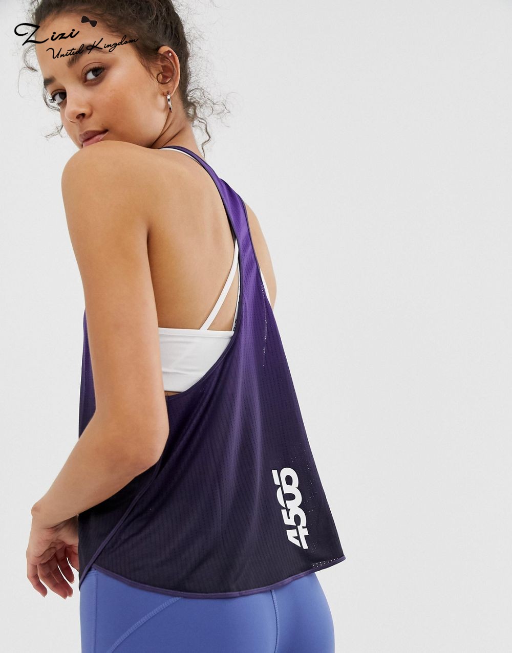 宽松舒适版数字边露肩胛骨设计锻炼背心 英国正品代购19夏女新品|ruв категории спортивный костюм/досуг одежды, спортивное бельё, спортивная майка - от Buy2taobao.com для оказания профессиональной услуги покупки агента Taobao