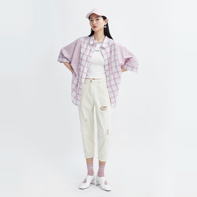 【商场同款】女装夏装2019新款白色破洞牛仔裤女A4HA92274在类目 女装/女士精品, 牛仔裤中 - 来自Buy2taobao.com提供专业的淘宝代购服务