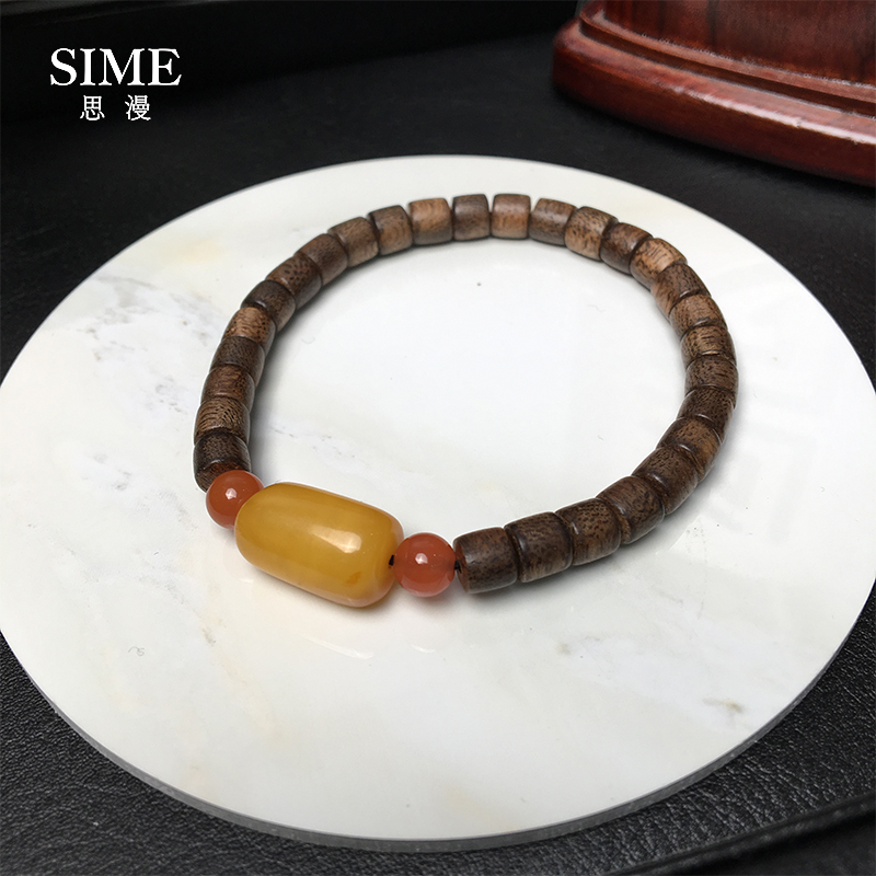 Sime/思漫越南 沉香+蜜蜡+南红佛珠手链 17-18MM 保真男女通用款|msdalam kategori Aksesori/Barang Kemas Fesyen, gelang - dari Buy2taobao.com untuk memberikan perkhidmatan ejen Taobao profesional membeli