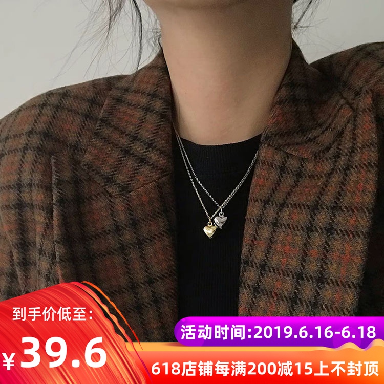 S925純銀飾韓國chic冷淡風簡約少女心愛心桃心禮物閨蜜鎖骨項鏈女在類目 飾品/流行首飾/時尚飾品新, 項鍊中 - 來自Buy2taobao.com提供專業的淘寶代購服務