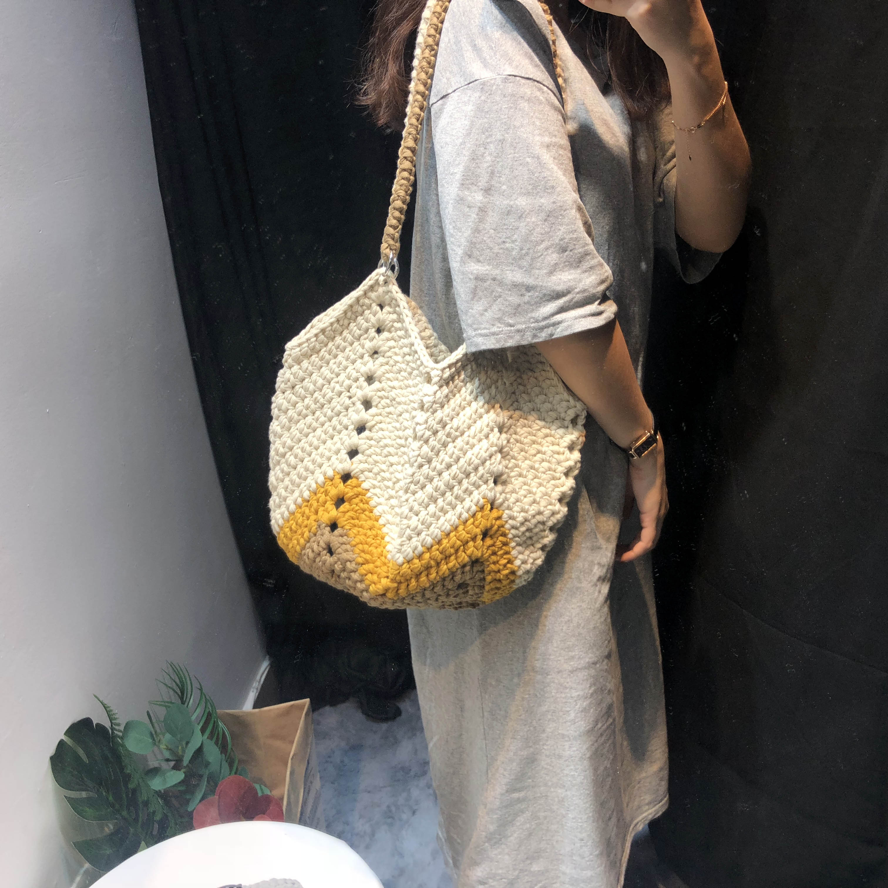 AARIC Small fragrant wind Same item Shopping basket DIY manual weave Wool Material package characteristic One shoulder Diagonal packagein the Accessories/Leather belt/Hat/Muffler , Clothing fabrics , Woolen category - from Buy2taobao.com to provide professional Taobao agent buy service