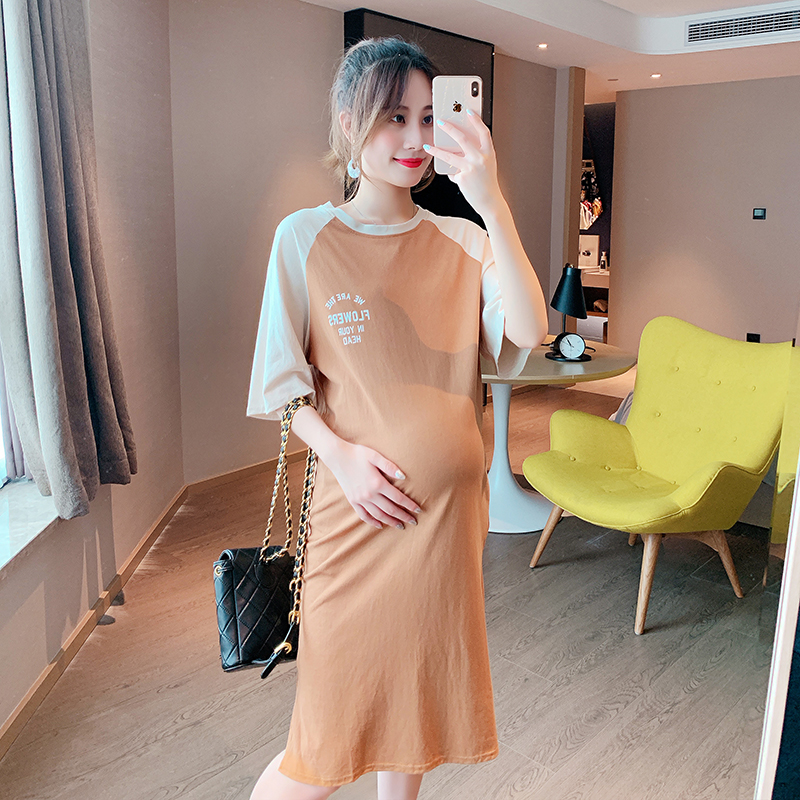 maternity dress fashion summer T-shirt longuette 2019 new pattern pregnancy Easy T-shirt Mid length version jacket Dressin the Maternity/Maternal supplies/Nutrition , Maternity , T-shirt category - from Buy2taobao.com to provide professional Taobao agent buy service