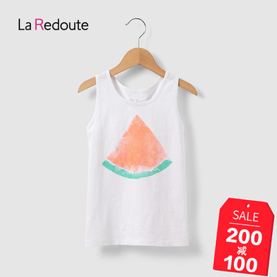 乐都特女童背心法式背后系带西瓜印花夏季新款女中大童BZ931