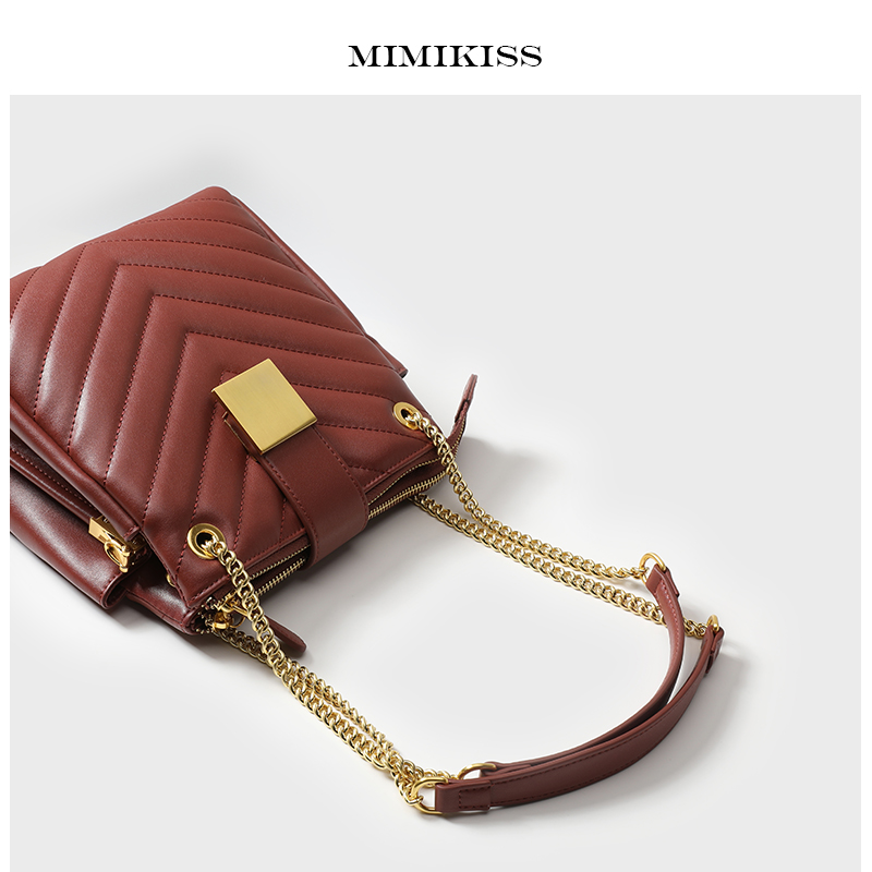 Bucket Bag Girl 2019 new pattern genuine leather Female bag Quilted chain fashion Texture New Versatile Messenger One shoulderin the Leather/Lady bags/Men's bag, Ms. bags category - from Buy2taobao.com to provide professional Taobao agent buy service
