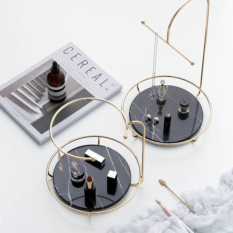 Northern Europe Exit Marble Tray golden dresser Storage desktop Decoration Jewelry rack Open Houses Designin the Home accessories , Decorative items , Decorative proprietary/Hanging plate category - from Buy2taobao.com to provide professional Taobao agent buy service