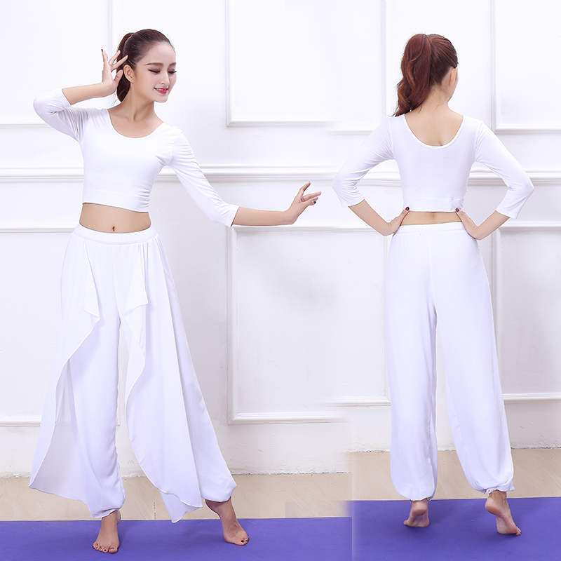 2019 Yoga suit Chiffon Elegant suit major Rhythmic Dance costume student costume sexy white Even morein the Sports/Yoga/Fitness/Fans supplies , Yoga , Yoga clothes category - from Buy2taobao.com to provide professional Taobao agent buy service