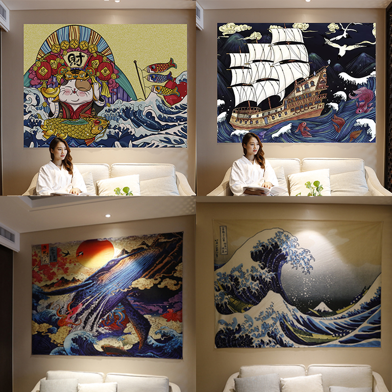 房间浮世绘宿舍ins背景布挂布装饰卧室日式挂毯网红床头客厅墙布|msdalam kategori rumah Fabrik, Tapestry/Tapestry - dari Buy2taobao.com untuk memberikan perkhidmatan ejen Taobao profesional membeli