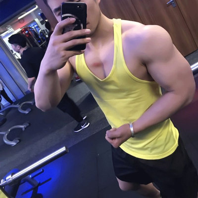 夏季宽松男速干运动背心健美训练吊带工字T恤肌肉兄弟运动上衣