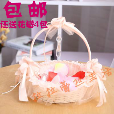 2017 high-grade Rattan Lace marry Flower basket National Day children dance Flower basket wedding Wedding suppliesin the Flower delivery/Flowers simulation/Plants gardening , Wedding flower arrangement , Wedding baskets category - from Buy2taobao.com to provide professional Taobao agent buy service